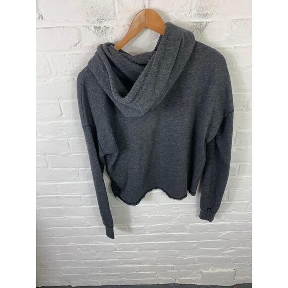 Abercrombie & Fitch Women's Cropped Hoodie Long Sleeve Gray Size Medium - Picture 2 of 5